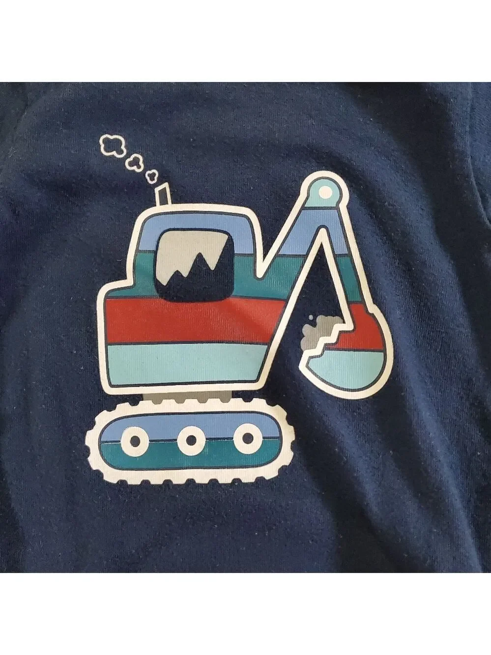 K1044 * Garanimals Boys Excavator Graphic Bodysuit Blue Size 12M
